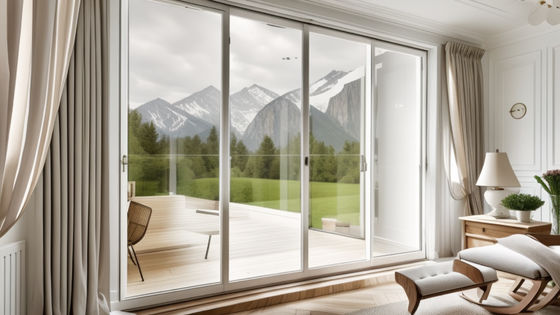 2.0 mm Porta in vetro scorrevole in alluminio moderno Finitura superficiale anodizzata