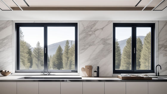 Anodizzato alluminio tripla vetrata vetro robusto balcone finestra scorrevole