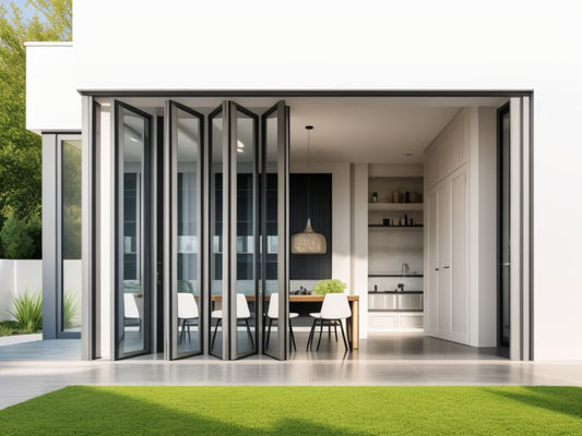 Anodizzante Bifold Folding Glass Finestre Riduzione del rumore Windproof
